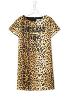 Moschino Kids Teen Leopard Print Dress - Neutrals