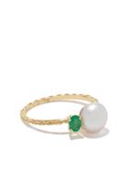 Wouters & Hendrix Gold 18kt Yellow Gold Emerald & Pearl Ring