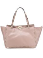 Valentino - Valentino Garavani Rockstud Trapeze Tote - Women - Leather - One Size, Women's, Nude/neutrals, Leather