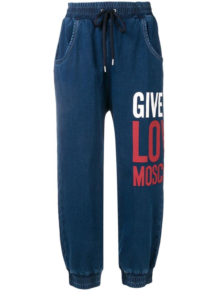 Love Moschino Denim Track Trousers - Blue