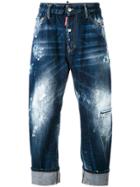 Dsquared2 Paint Splatter Loose Fit Jeans - Blue