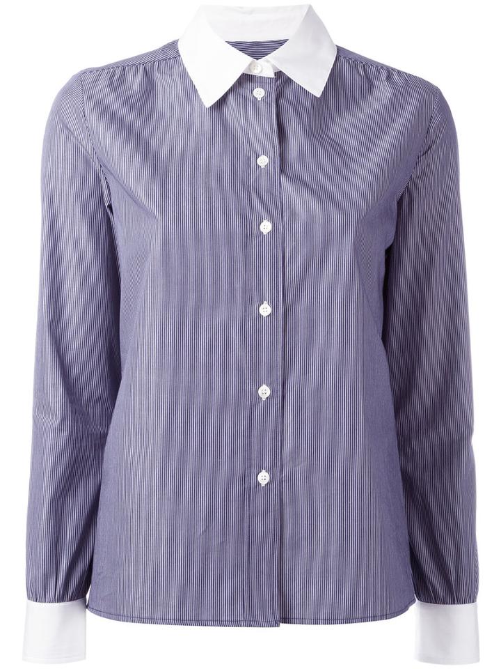 Vanessa Seward Striped Shirt, Women's, Size: 40, Blue, Cotton