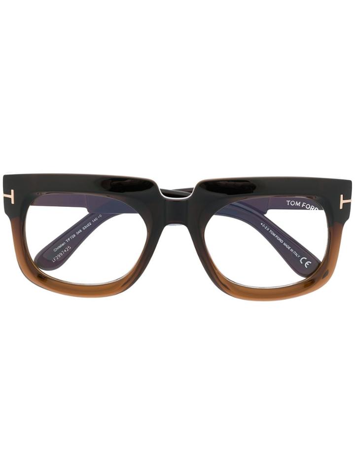 Tom Ford Eyewear Tf729 Square-frame Glasses - Do Not Use - Beige