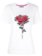 House Of Holland Rose Bunch Embroidery T-shirt, Women's, Size: 8, White, Cotton