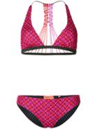 Missoni Mare Knitted Triangle Bikini - Pink & Purple