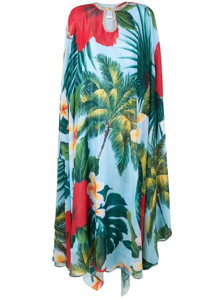Richard Quinn Tropical Print Tunic Dress - Blue