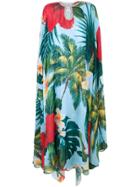 Richard Quinn Tropical Print Tunic Dress - Blue