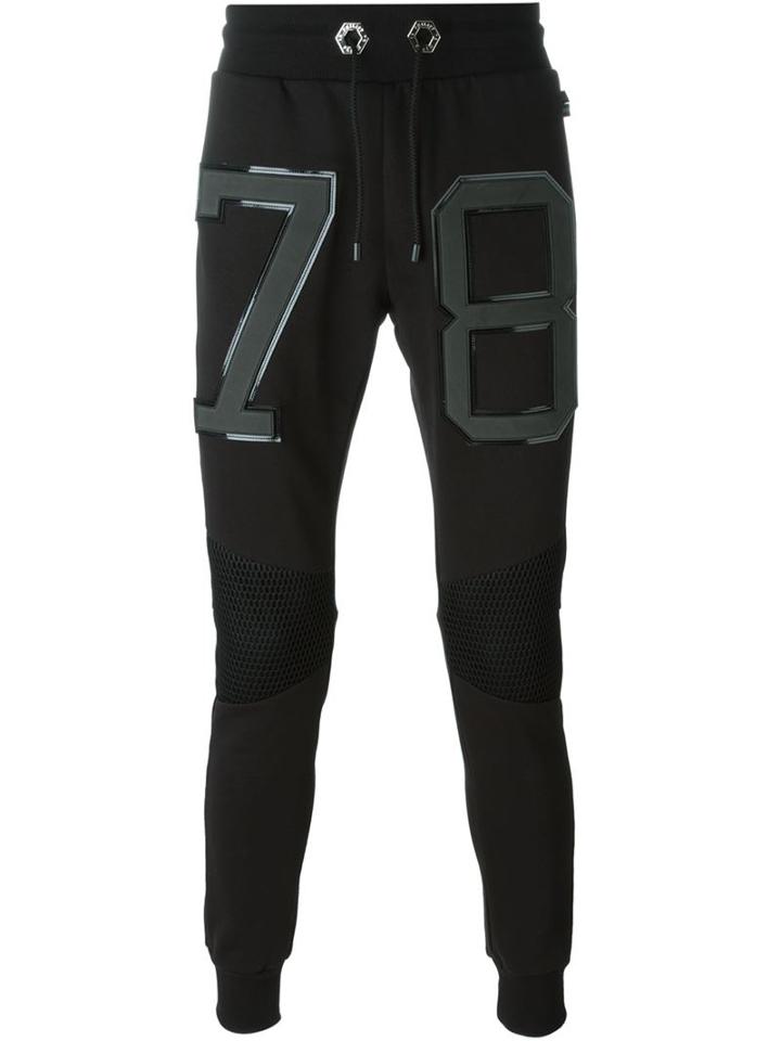 Philipp Plein 'tribes' Track Pants, Men's, Size: Large, Black, Cotton/polyester