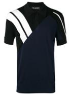 Neil Barrett Stripe Panel Polo Shirt, Men's, Size: Small, Black, Nylon/viscose