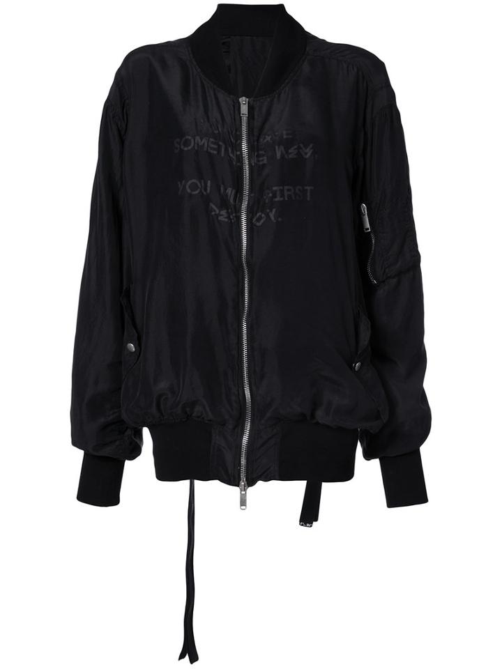 Unravel Project - Oversized Bomber Jacket - Women - Silk - S, Black, Silk