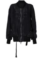 Unravel Project - Oversized Bomber Jacket - Women - Silk - S, Black, Silk