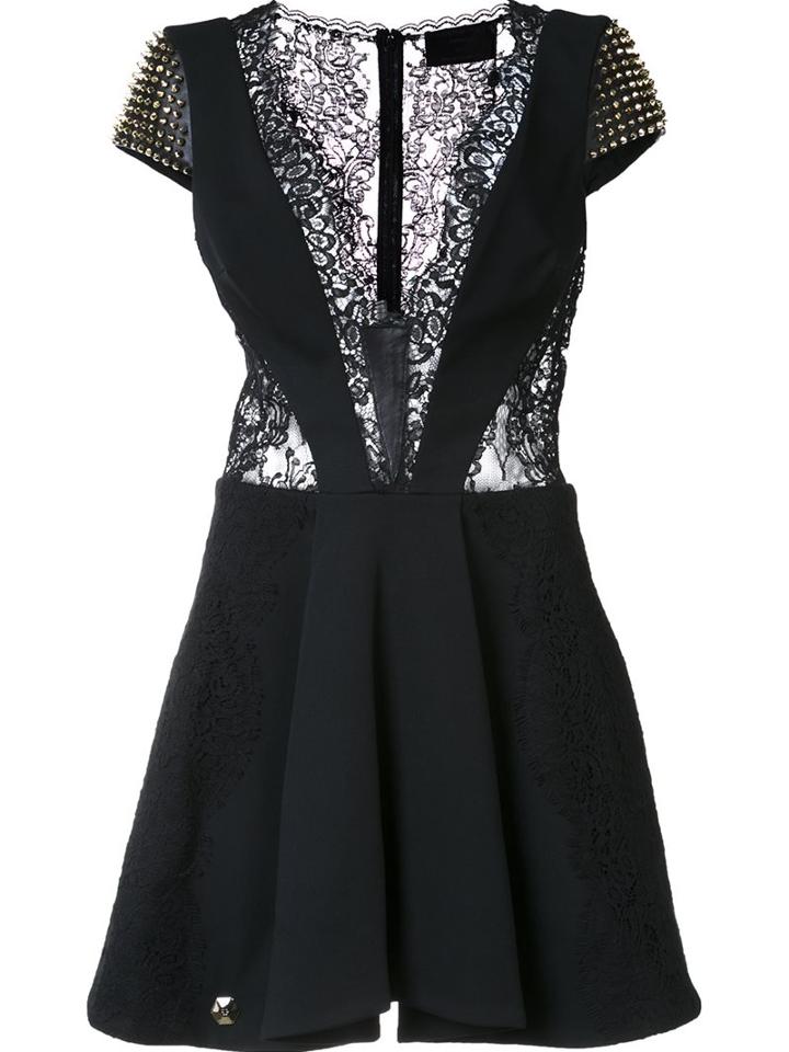 Philipp Plein 'lobelia' Dress, Women's, Size: Medium, Black, Cotton/spandex/elastane/viscose