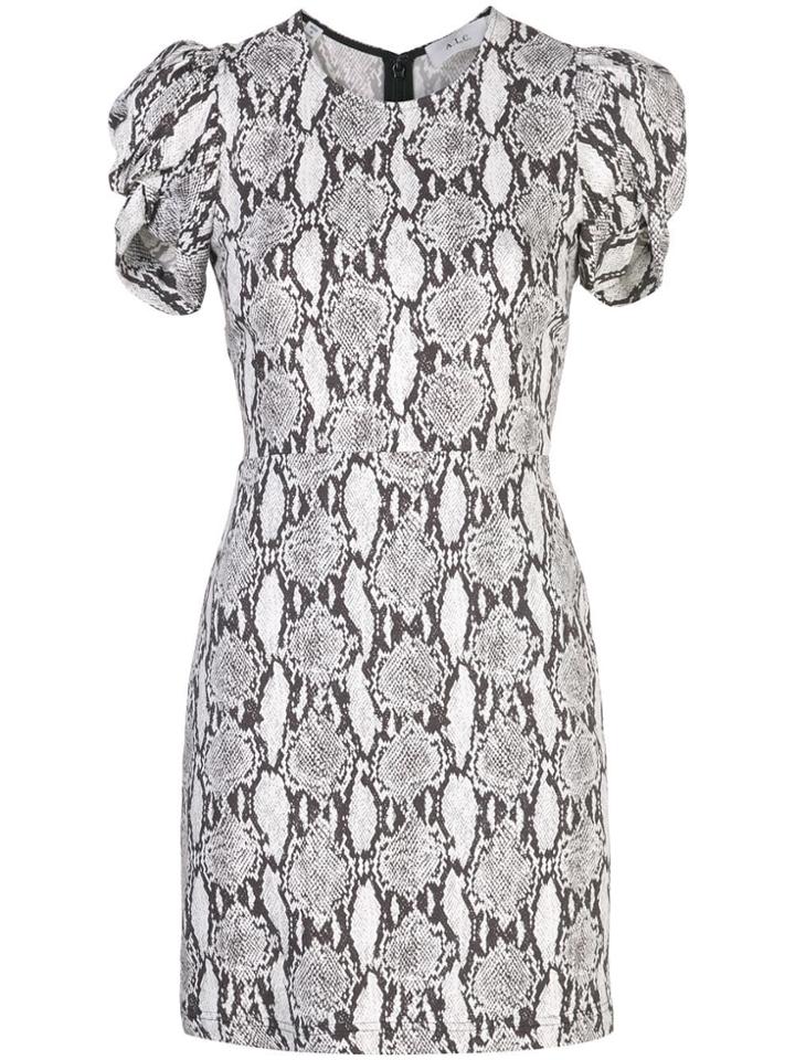 A.l.c. Snakeskin Print Short Sleeve Dress - Black