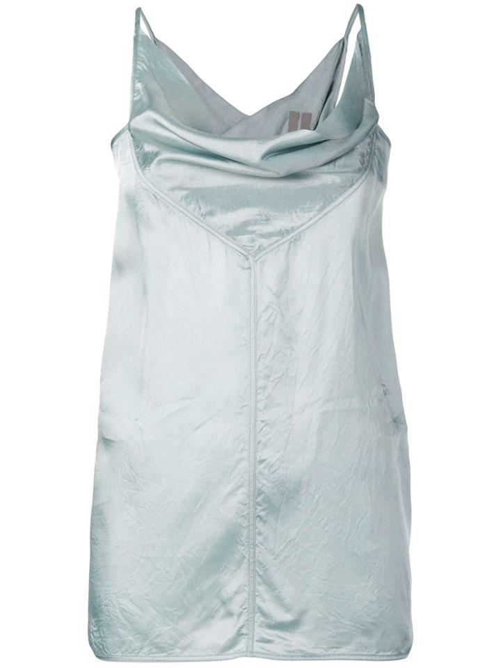 Rick Owens Draped Satin Top - Blue