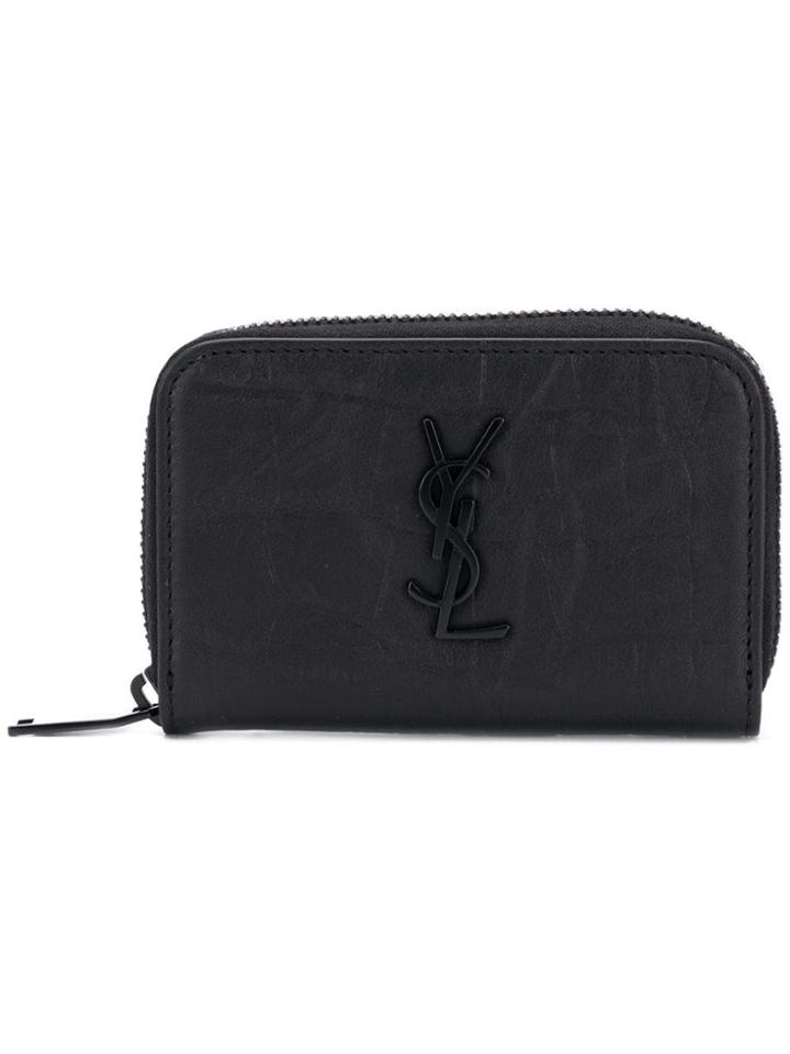 Saint Laurent Logo Plaque Wallet - Black