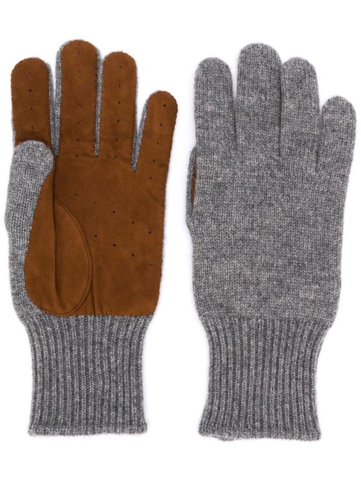 Brunello Cucinelli Perforated Gloves - Grey