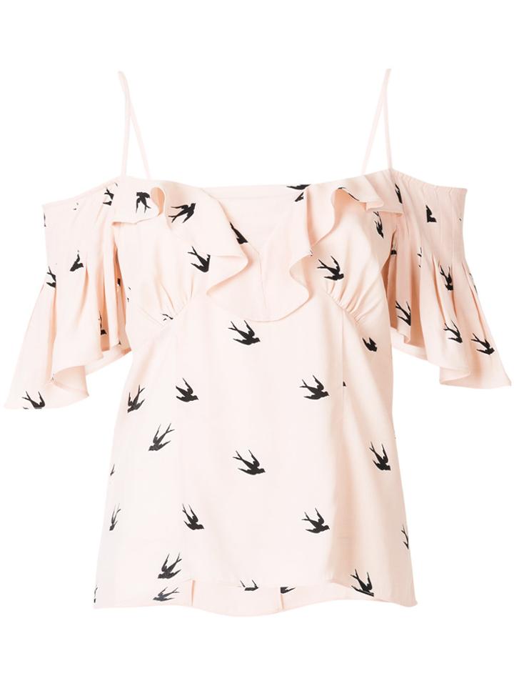 Mcq Alexander Mcqueen Swallow Off The Shoulder Top - Nude & Neutrals