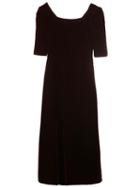 Saint Laurent Square Neck Mini Dress, Women's, Size: 36, Red, Silk/cupro/viscose