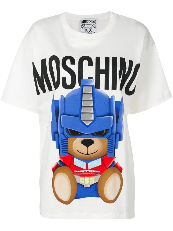 Moschino - Transformer Bear T-shirt - Women - Cotton - M, White, Cotton