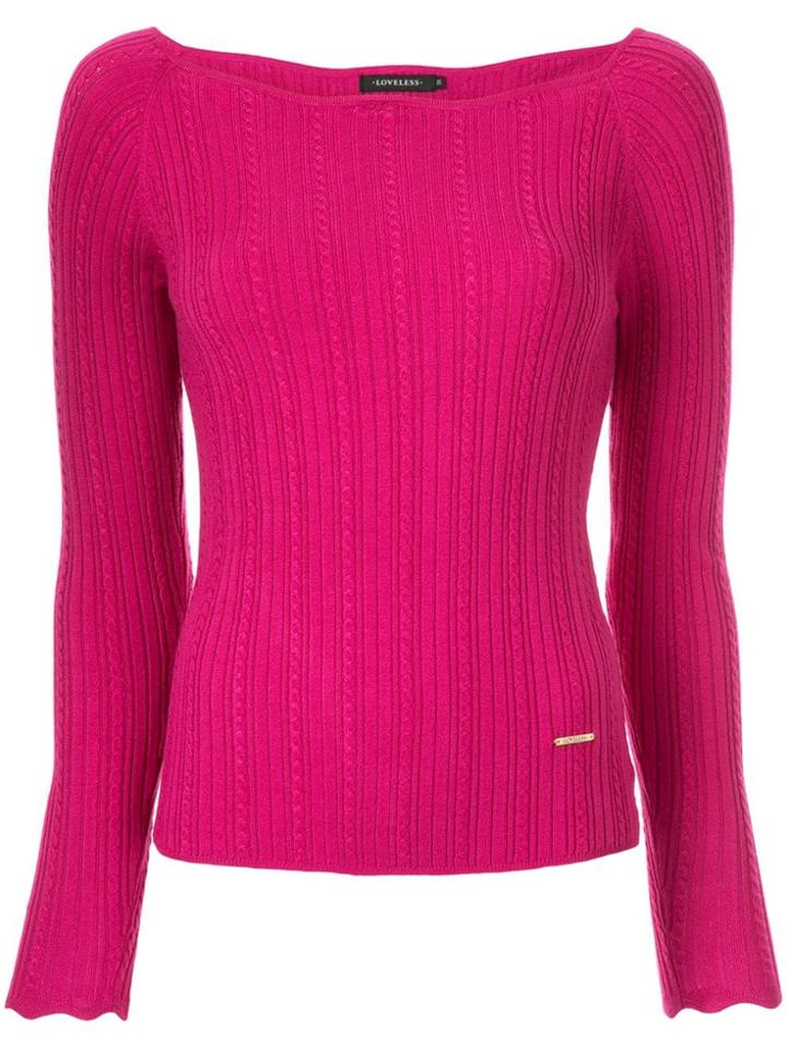 Loveless Ribbed Jumper - Pink