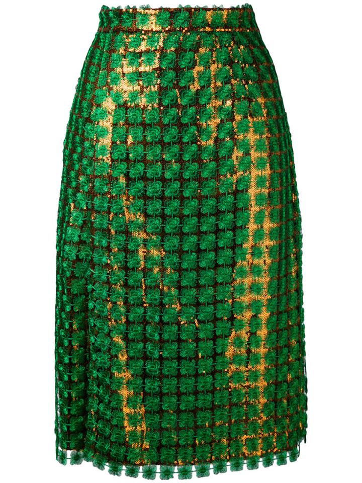 Marco De Vincenzo Sequin Skirt - Green
