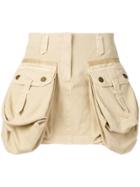 Alberta Ferretti Oversized Pockets Mini Skirt - Neutrals