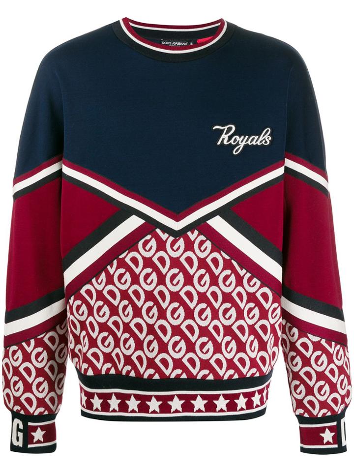 Dolce & Gabbana Monogram Colour-block Sweatshirt - Blue