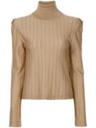 Nehera Pinstriped Roll Neck Sweater - Brown