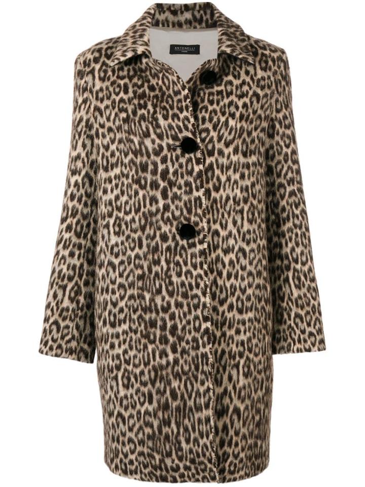 Antonelli Leopard Print Coat - Nude & Neutrals