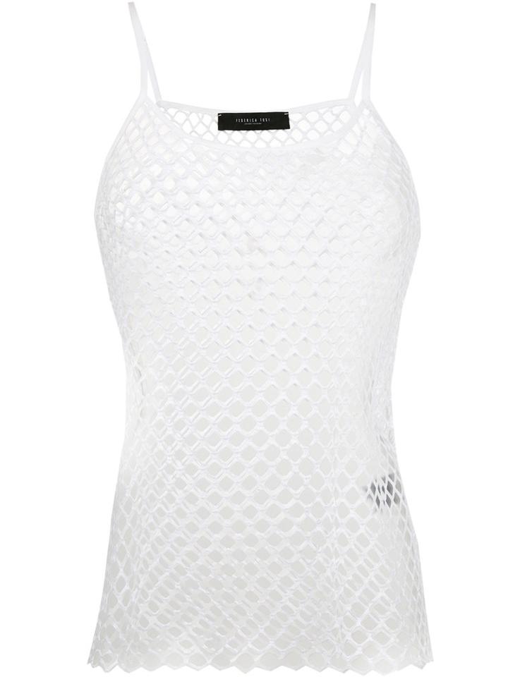 Federica Tosi - Netting Tank - Women - Cotton/spandex/elastane - M, White, Cotton/spandex/elastane