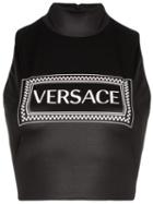 Versace Logo-print Crop Top - Black