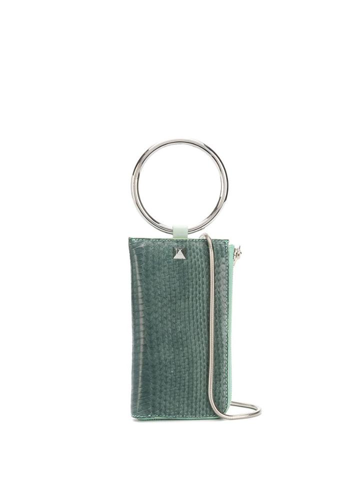 Salar Rea Snakeskin Pattern Wallet - Green