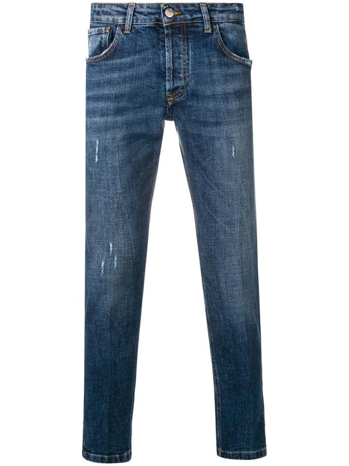 Entre Amis Distressed Slim Fit Jeans - Blue