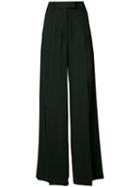 Ann Demeulemeester Slit Palazzo Pants, Women's, Size: 42, Black, Wool