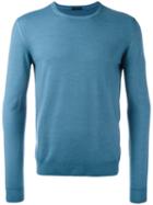 Pal Zileri Crew Neck Sweater, Men's, Size: 46, Blue, Merino
