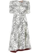 No21 Asymmetric Print Dress - White
