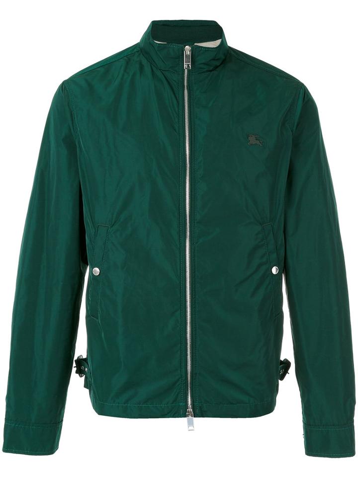Burberry Zipped Bomber Jacket, Men's, Size: Large, Green, Cotton/polyester