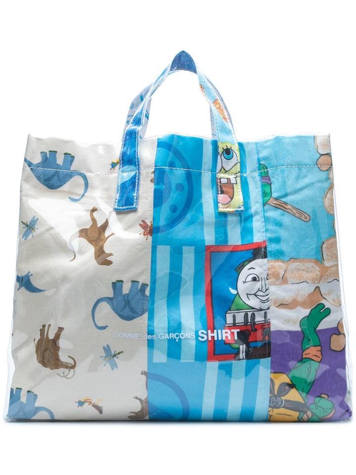 Comme Des Garçons Shirt Cartoon Print Shopper Bag - Multicolour