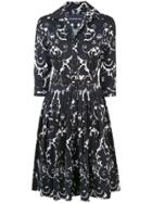 Samantha Sung Printed Design Flared Dress - Black