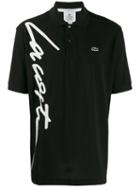 Lacoste Live Logo Print Polo Shirt - Black