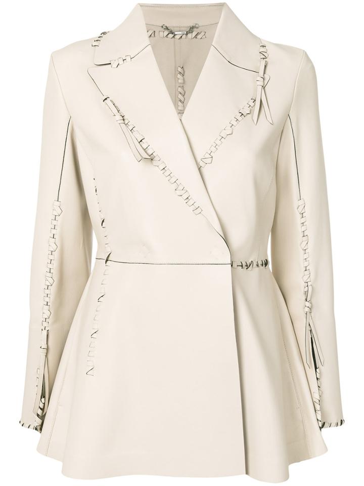 Fendi Biker Fitted Blazer - Nude & Neutrals