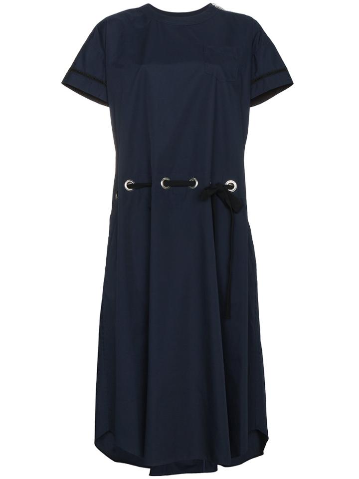 Sacai Front Pocket Short Sleeve Dress - Blue