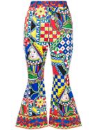 Dolce & Gabbana Queen Of Hearts Flared Cropped Trousers - Multicolour
