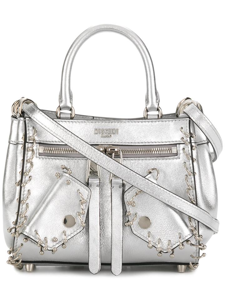 Moschino Silver-toned Crossbody Bag - Metallic