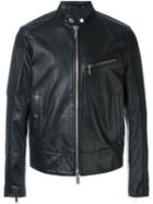 Dsquared2 Classic Biker Jacket, Men's, Size: 48, Black, Calf Leather/polyester