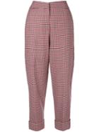 Hellessy High-waisted Checked Trouser - Red