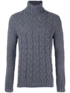 Woolrich Cable Knit Jumper, Men's, Size: Large, Grey, Wool/polyamide