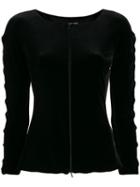Emporio Armani Fitted Boat Neck Jacket - Black