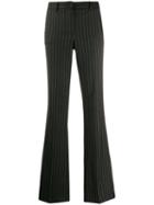P.a.r.o.s.h. Pinstripe Flared Trousers - Black