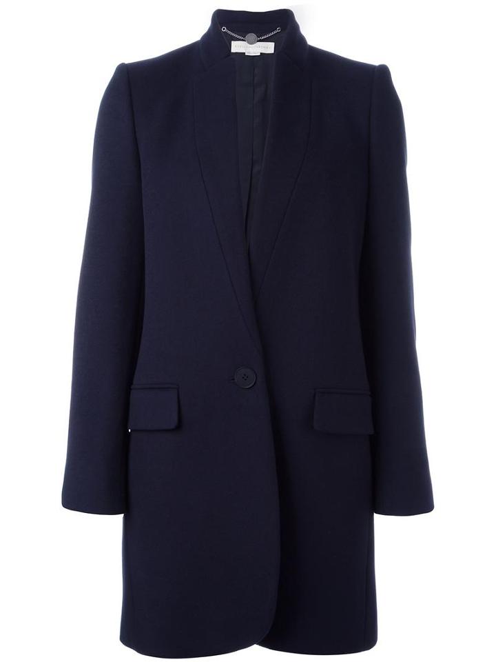 Stella Mccartney 'bryce' Coat, Women's, Size: 38, Blue, Wool/polyamide/viscose/cotton